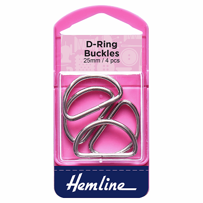 H462.25 D Rings: 25mm: Nickel: 4 Pieces..